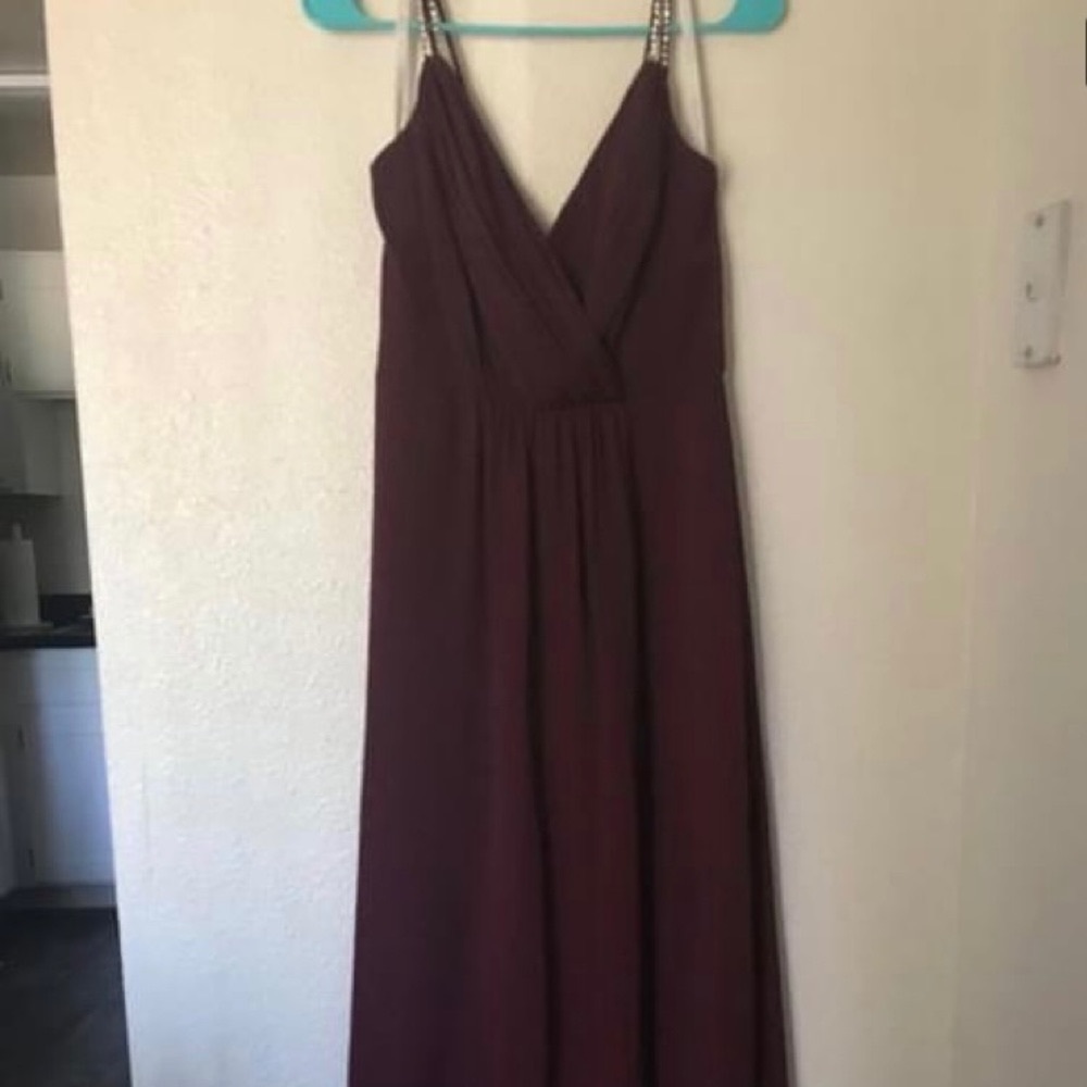 David’s Bridal Wine Red Bridesmaid Dress